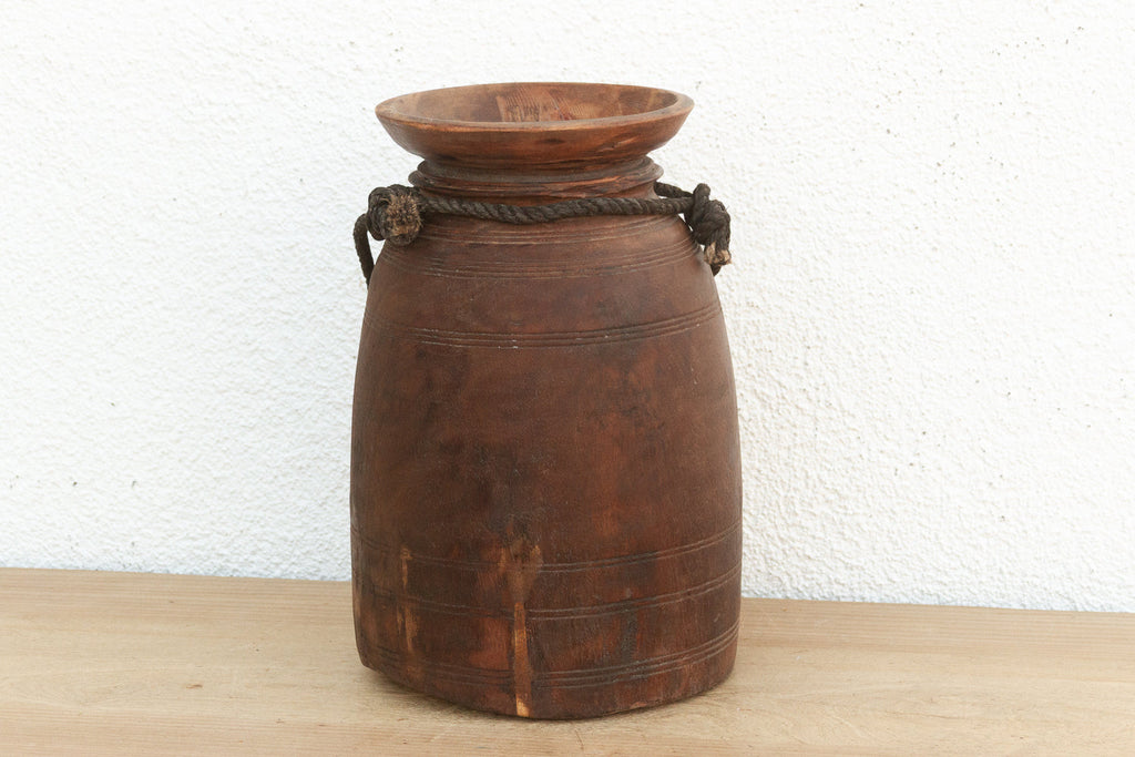 14" Tall Hand-Turned Antique Vessel (Trade)