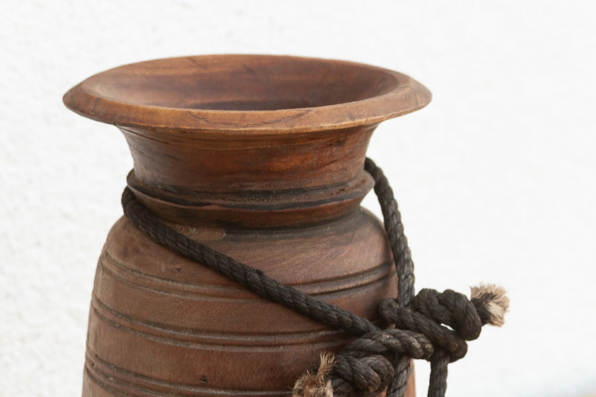 Slim Antique Wooden Milk Pot (Trade)