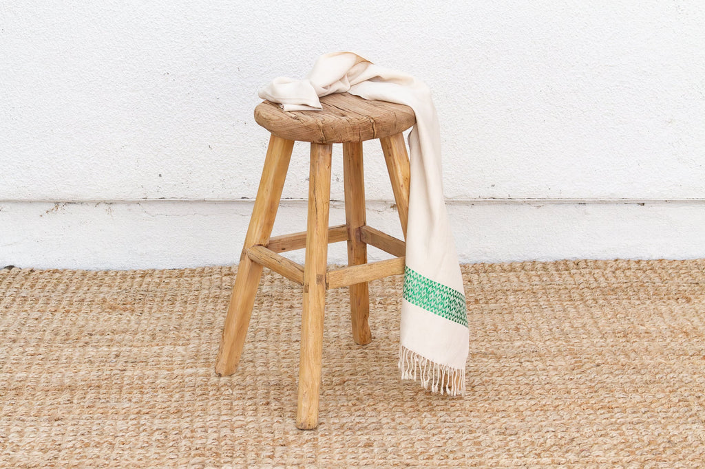Ranch Style Round Stool with Timeworn Patina (Trade)