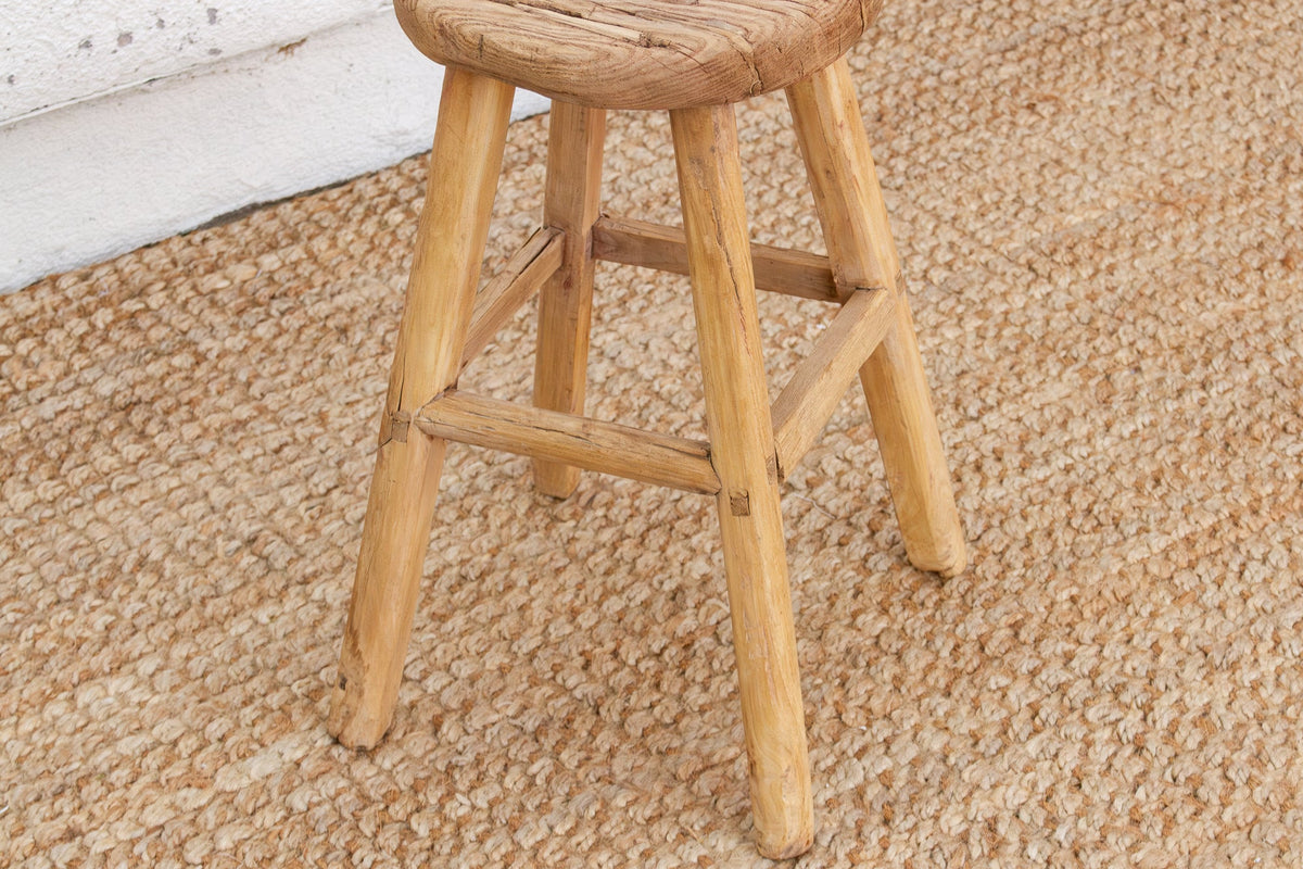 Ranch Style Round Stool with Timeworn Patina (Trade)