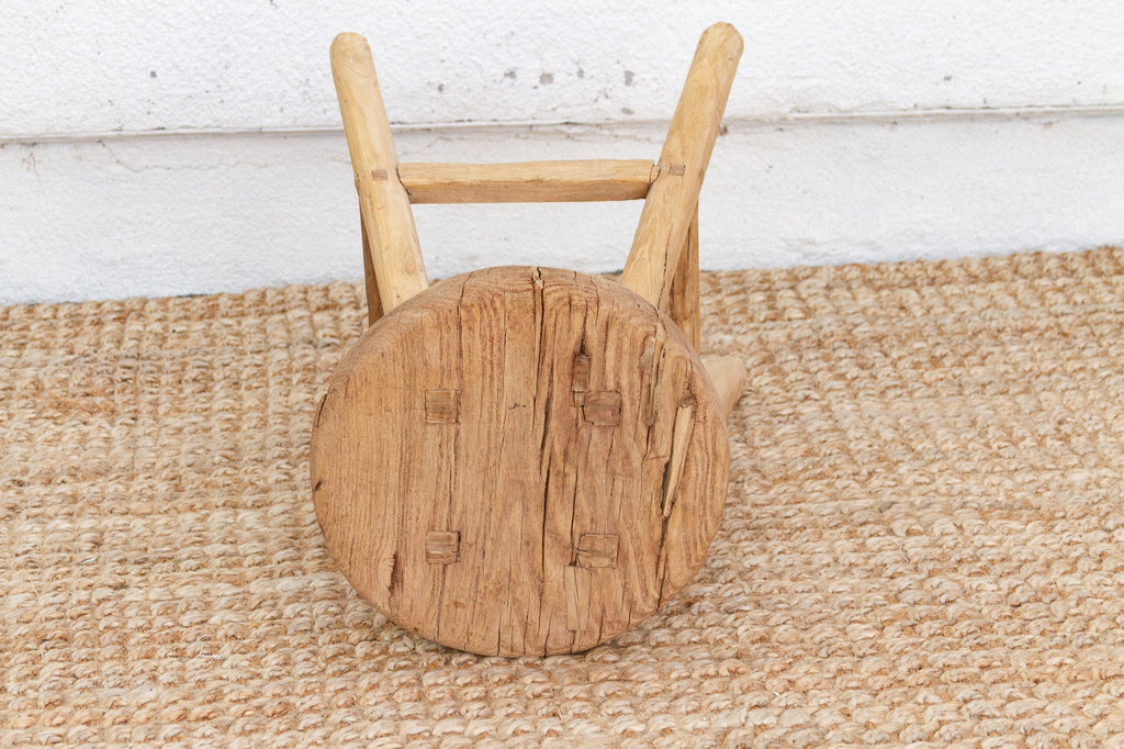 Ranch Style Round Stool with Timeworn Patina (Trade)