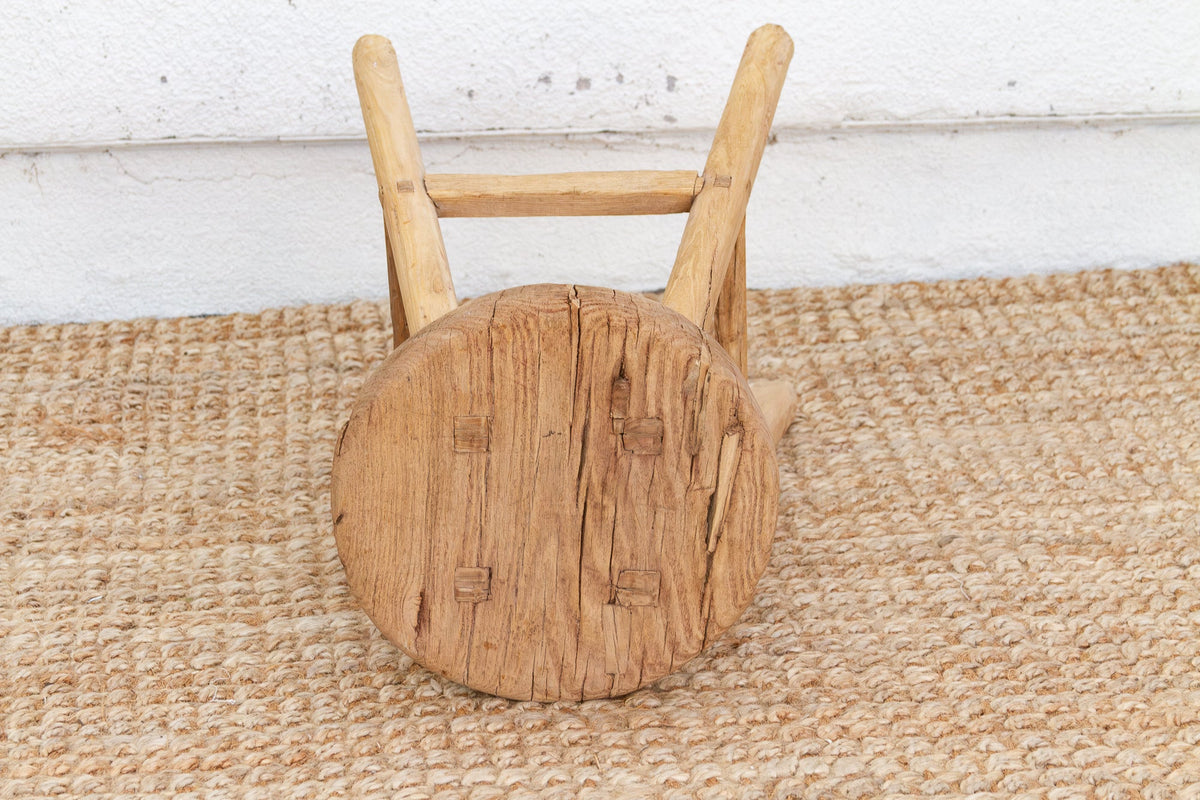 Ranch Style Round Stool with Timeworn Patina (Trade)