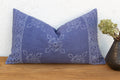 Blockprint Linen Jaipur Lumbar "Indigo" Pillow Cover