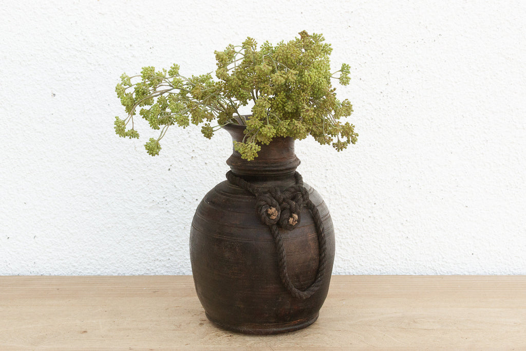 Antique Dark Ebonized Wood Jar (Trade)