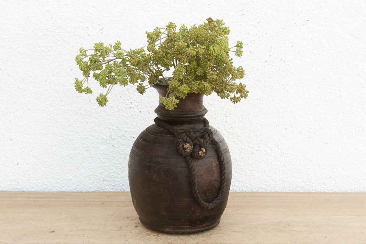 Antique Dark Ebonized Wood Jar (Trade)