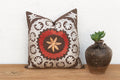 16" sq Embroidered Palmette Suzani Pillow Cover