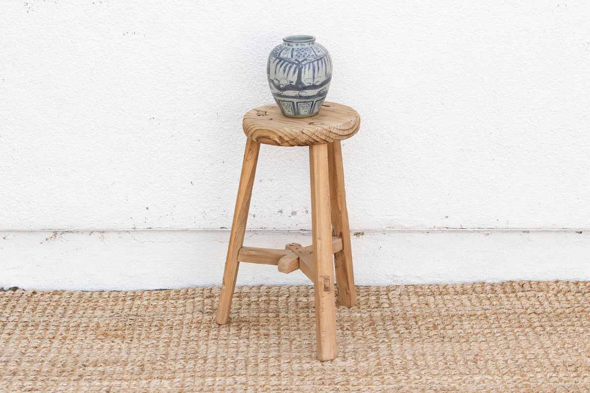 Coastal Farmhouse Small Round Stool