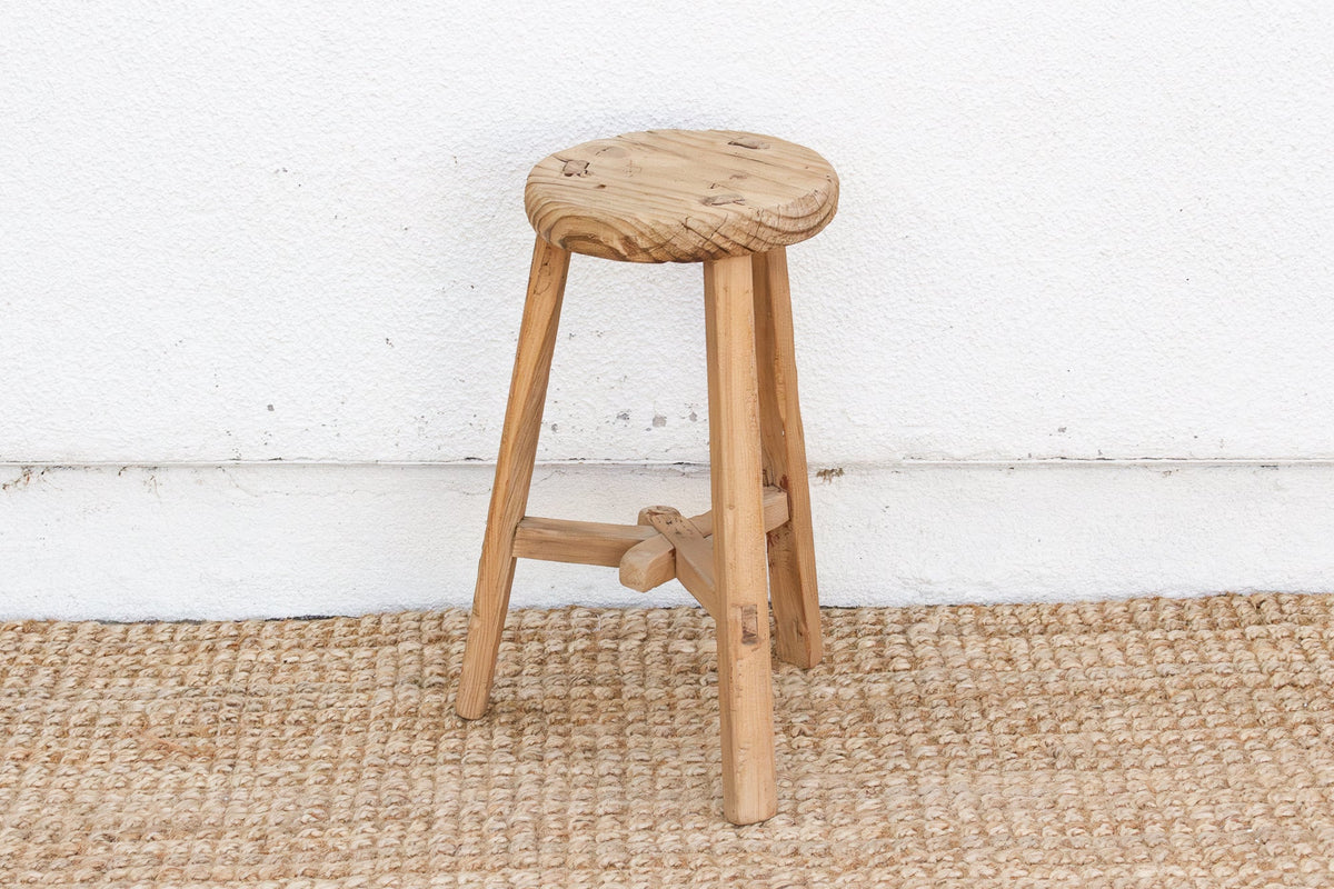 Coastal Farmhouse Small Round Stool