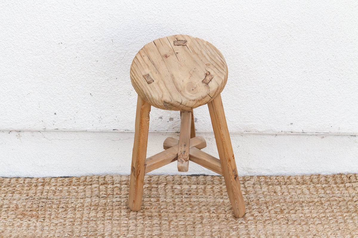 Coastal Farmhouse Small Round Stool