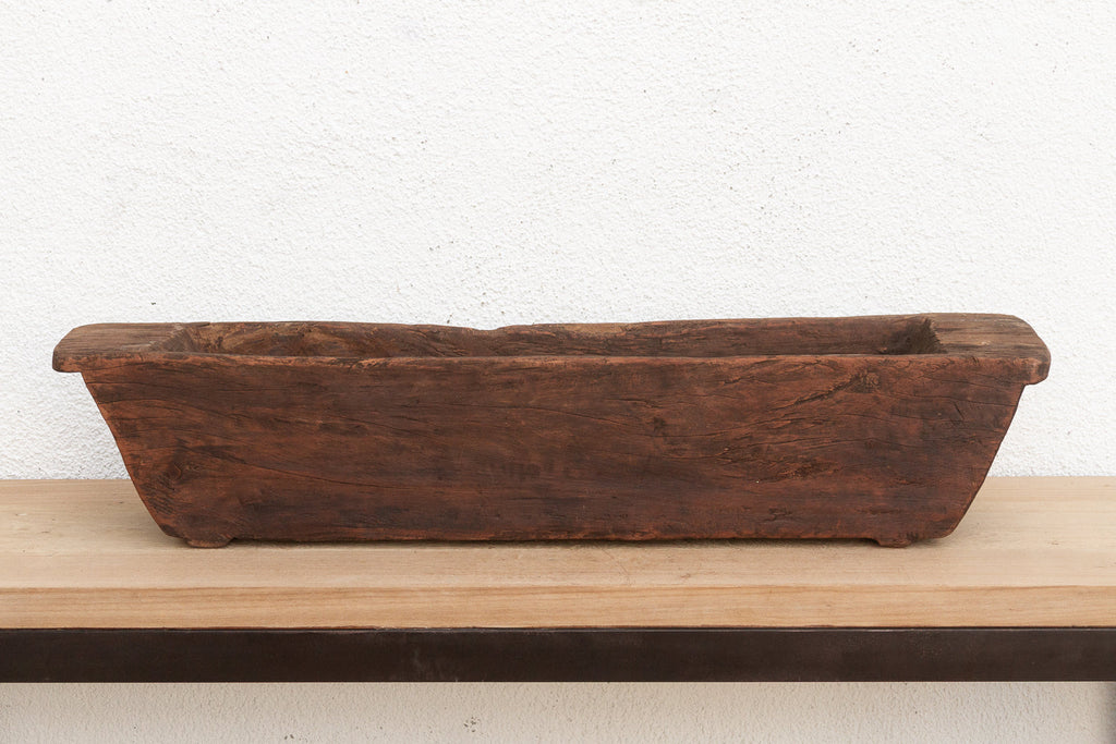 Primitive Hand-Carved Trough Planter (Trade)