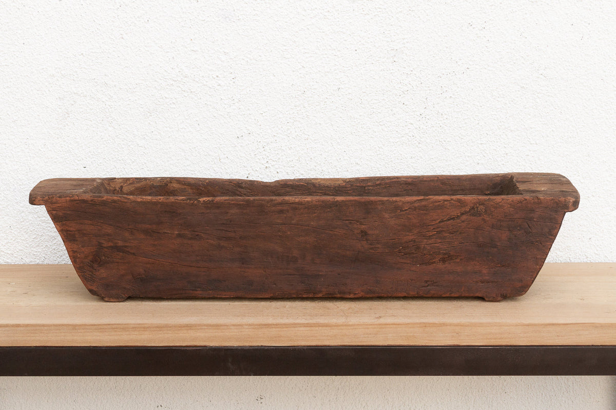 Primitive Hand-Carved Trough Planter (Trade)