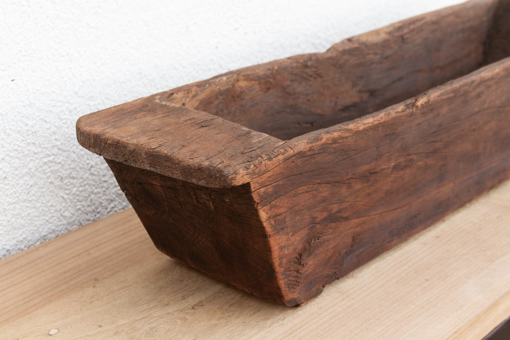 Primitive Hand-Carved Trough Planter (Trade)
