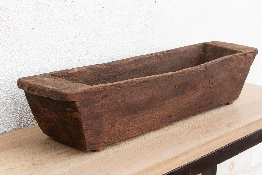 Primitive Hand-Carved Trough Planter (Trade)