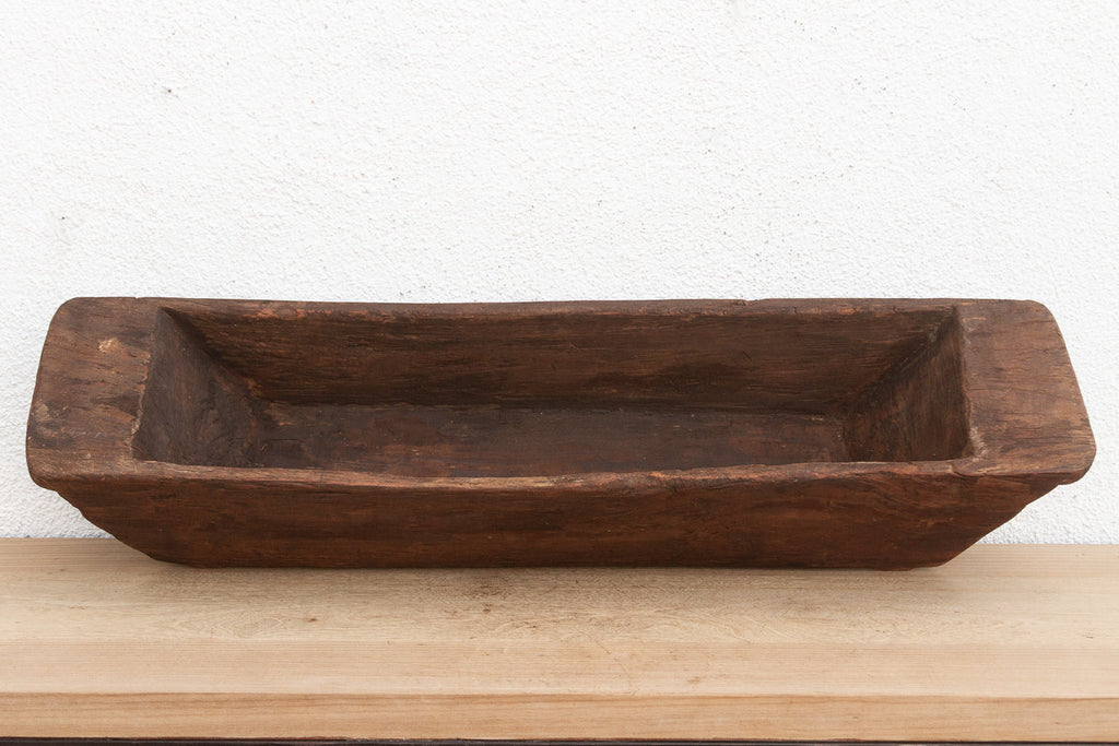 Primitive Hand-Carved Trough Planter (Trade)