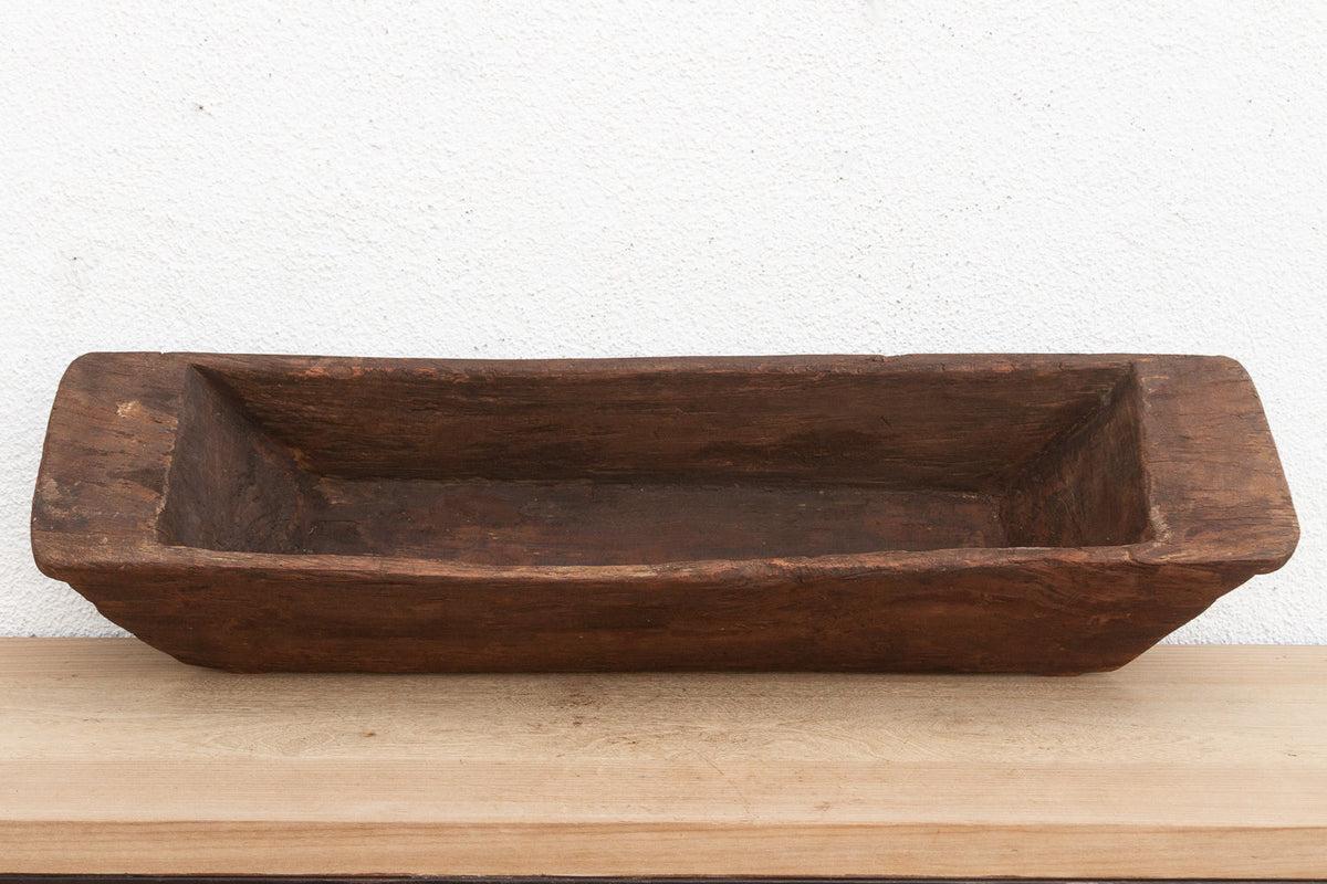 Primitive Hand-Carved Trough Planter (Trade)