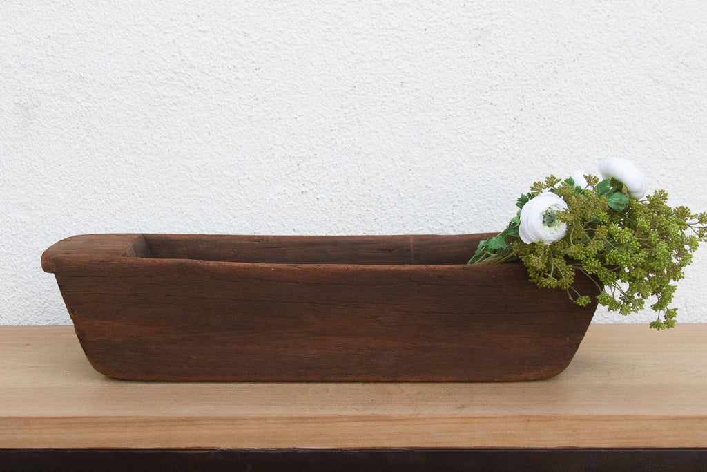Hefty Antique Wood Trough Vessel (Trade)