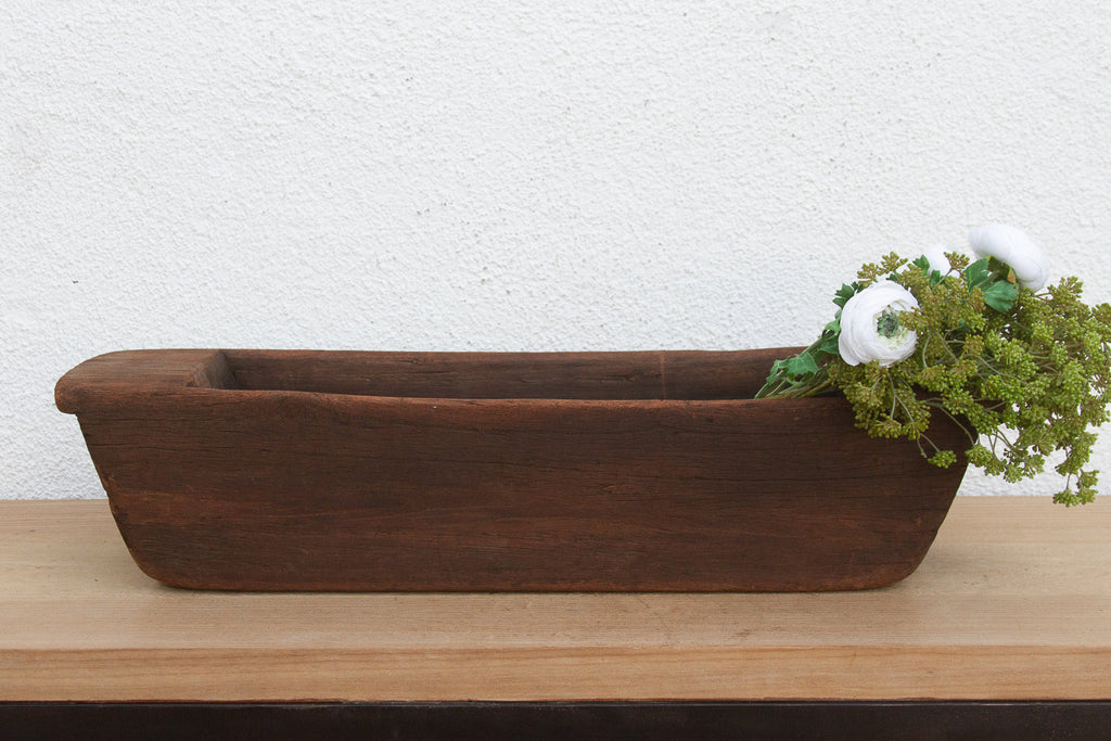 Hefty Antique Wood Trough Vessel (Trade)