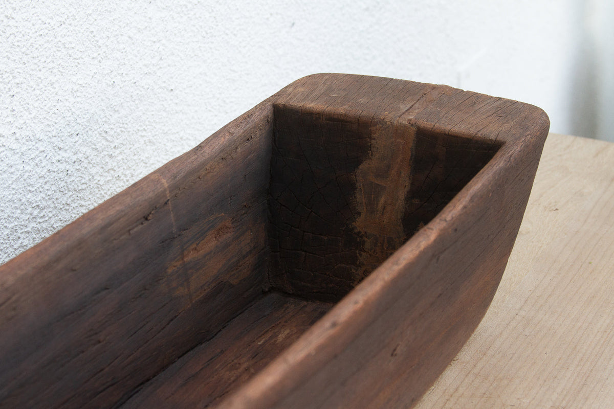 Hefty Antique Wood Trough Vessel (Trade)