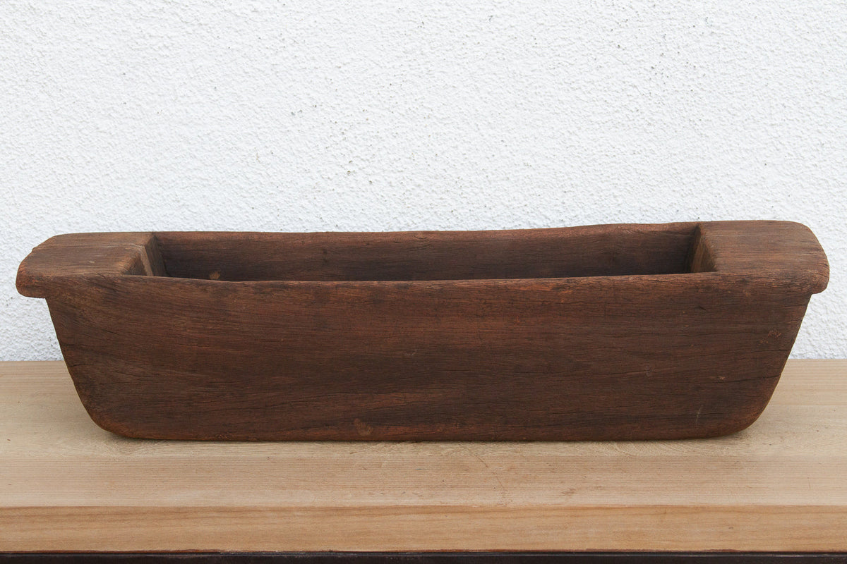 Hefty Antique Wood Trough Vessel (Trade)