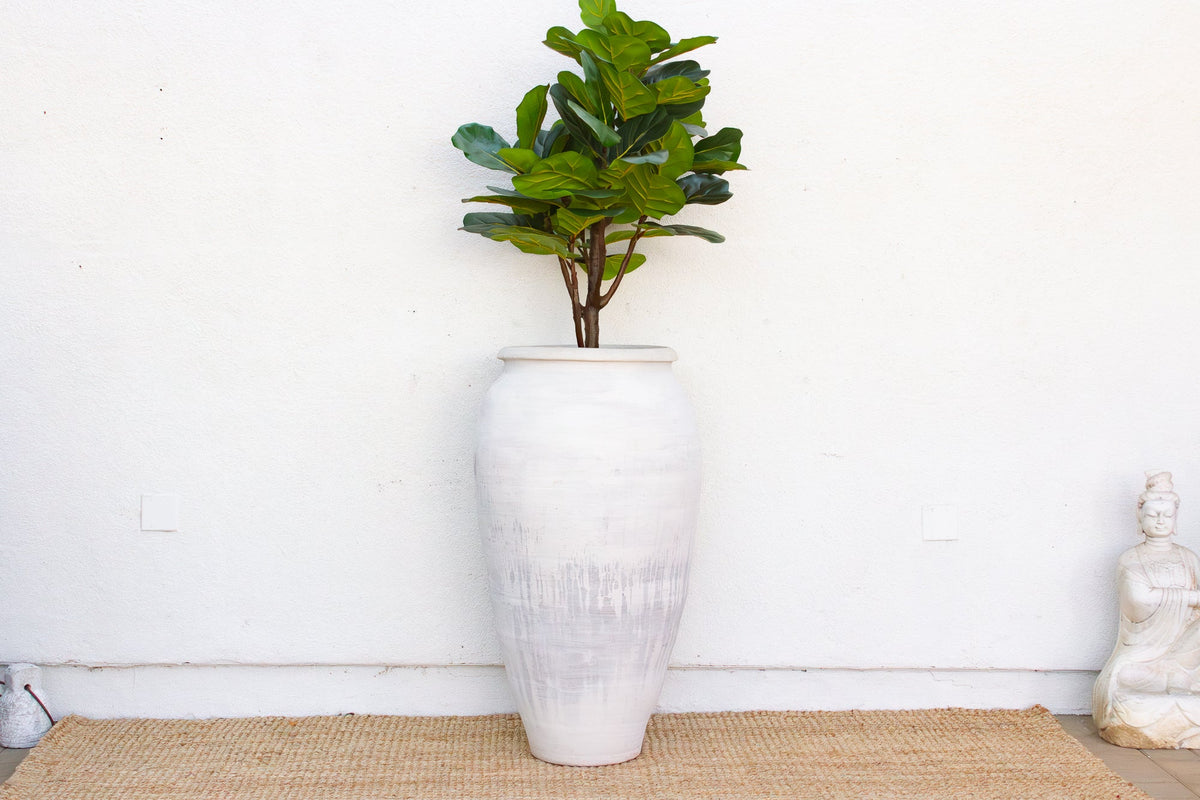 Monumental Coastal Villa Whitewash Planter