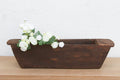 Long Rustic Wood Rectangular Bowl (Trade)