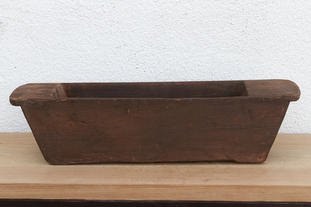 Long Rustic Wood Rectangular Bowl (Trade)