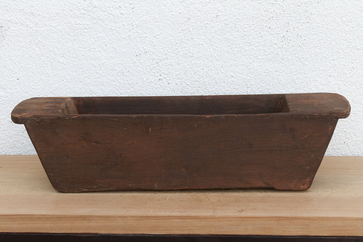 Long Rustic Wood Rectangular Bowl