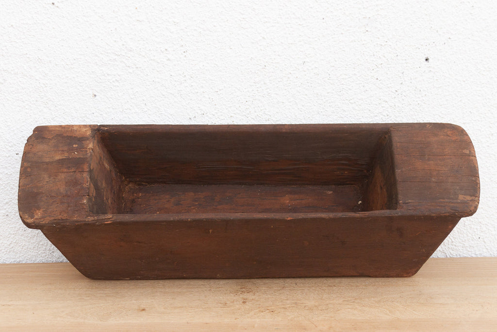 Long Rustic Wood Rectangular Bowl (Trade)