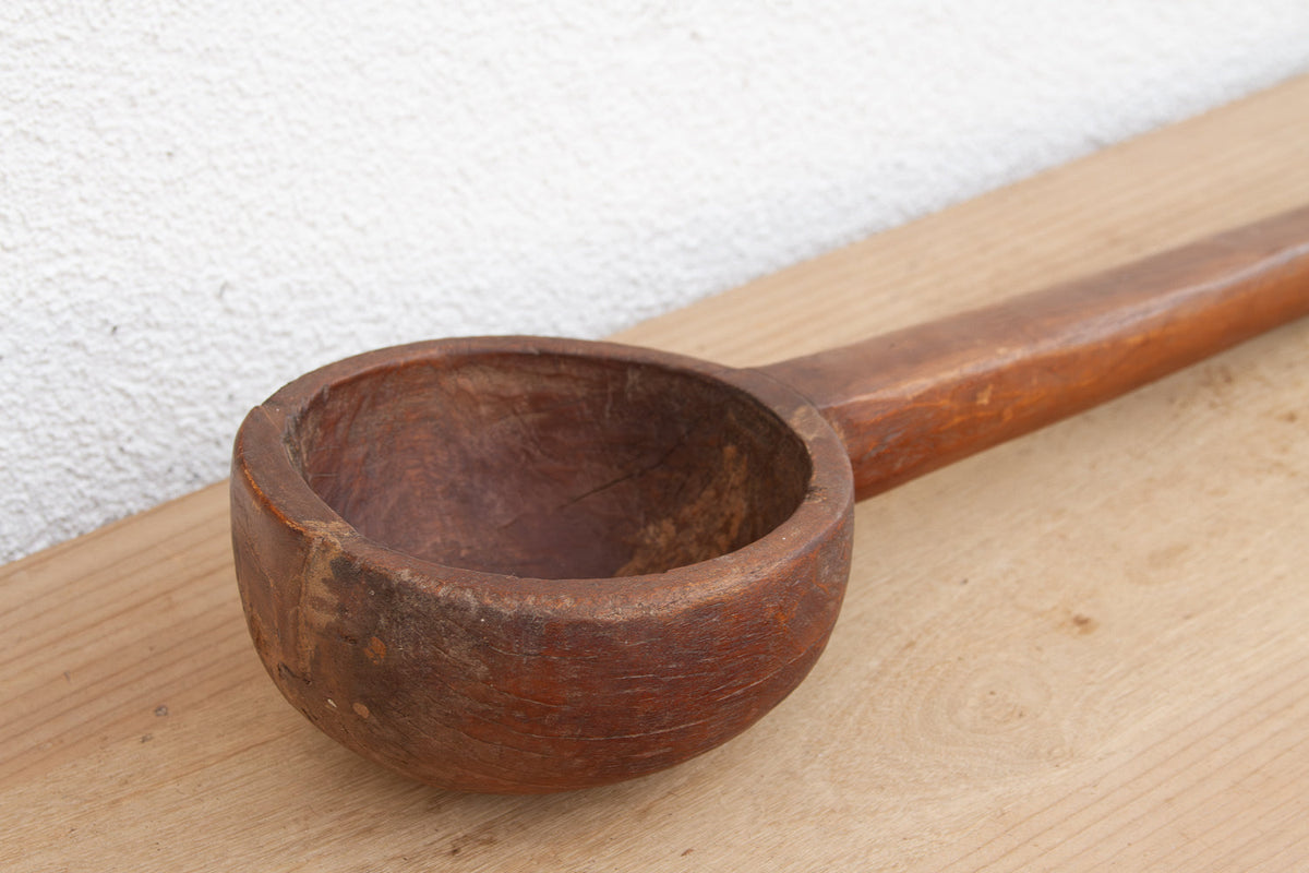 39" Long Hand-carved Wooden Ladle