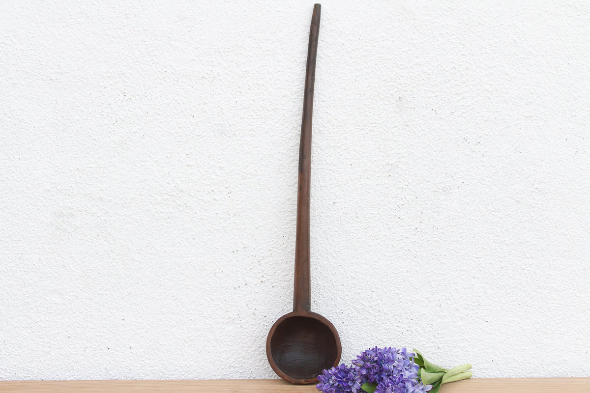 Patinated Dark Brown Long Spoon (Trade)