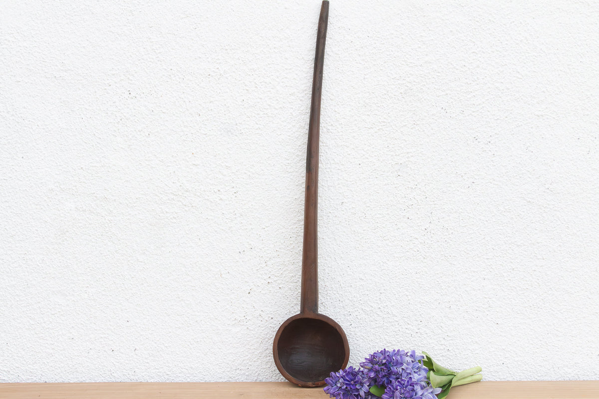 Patinated Dark Brown Long Spoon (Trade)