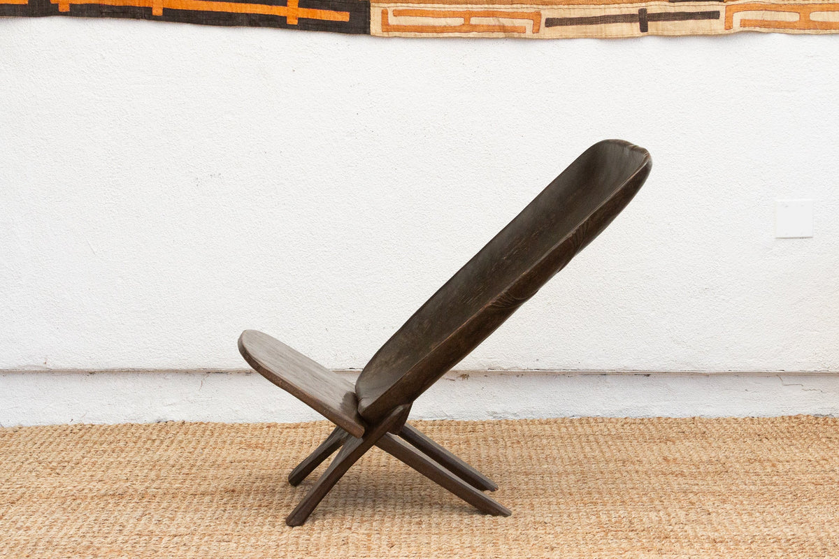 Cacao Brown African Senufo Ceremonial Chair