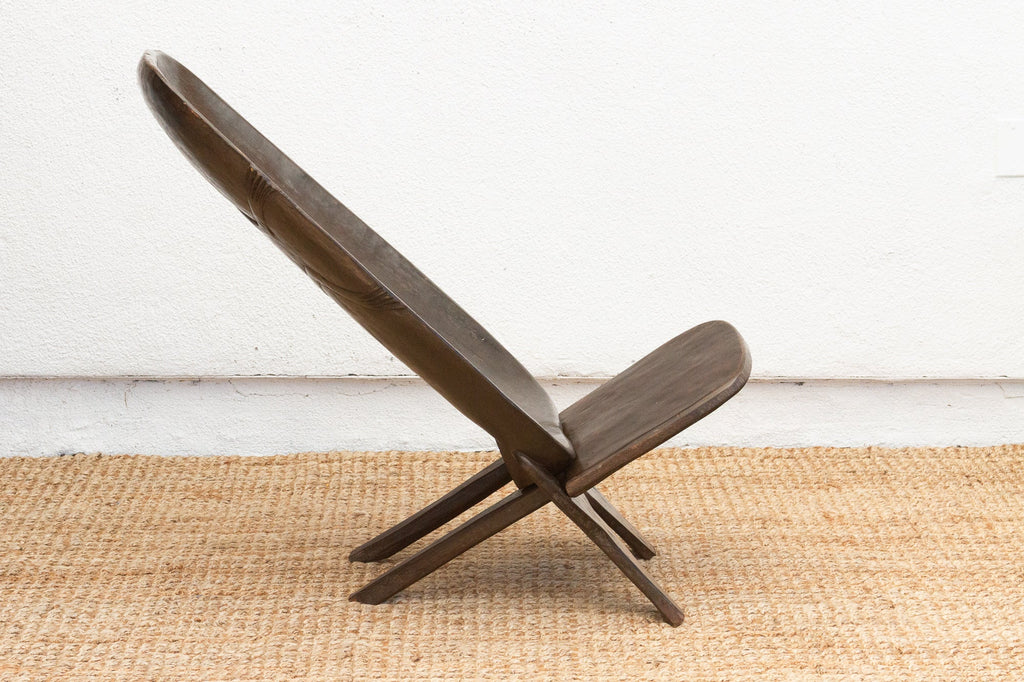 Cacao Brown African Senufo Ceremonial Chair