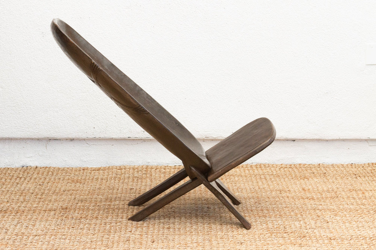 Cacao Brown African Senufo Ceremonial Chair