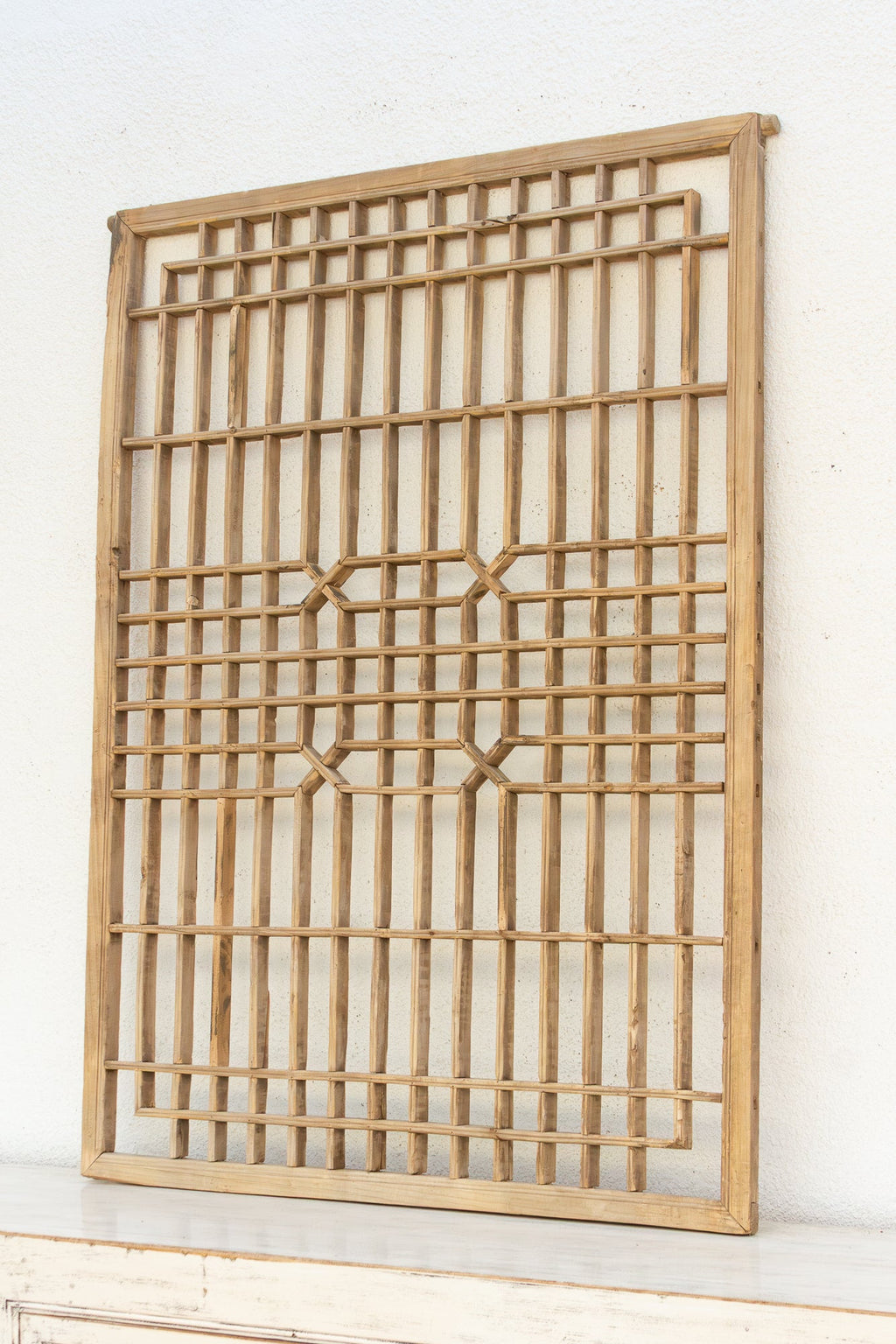 Early 20th Century Geometric Lattice Window
