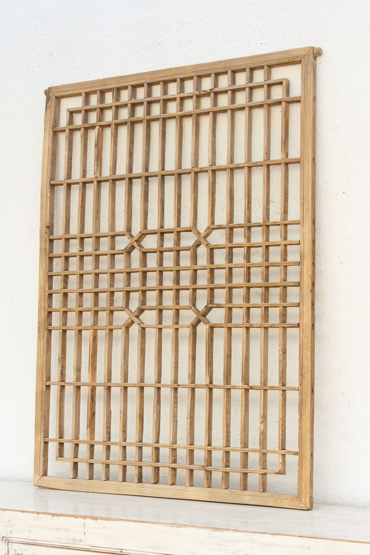 Early 20th Century Geometric Lattice Window
