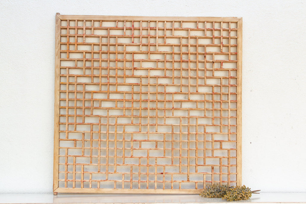 Large Antique Wood Pagoda Window
