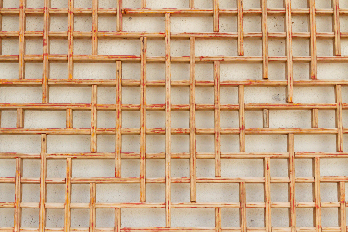 Large Antique Wood Pagoda Window