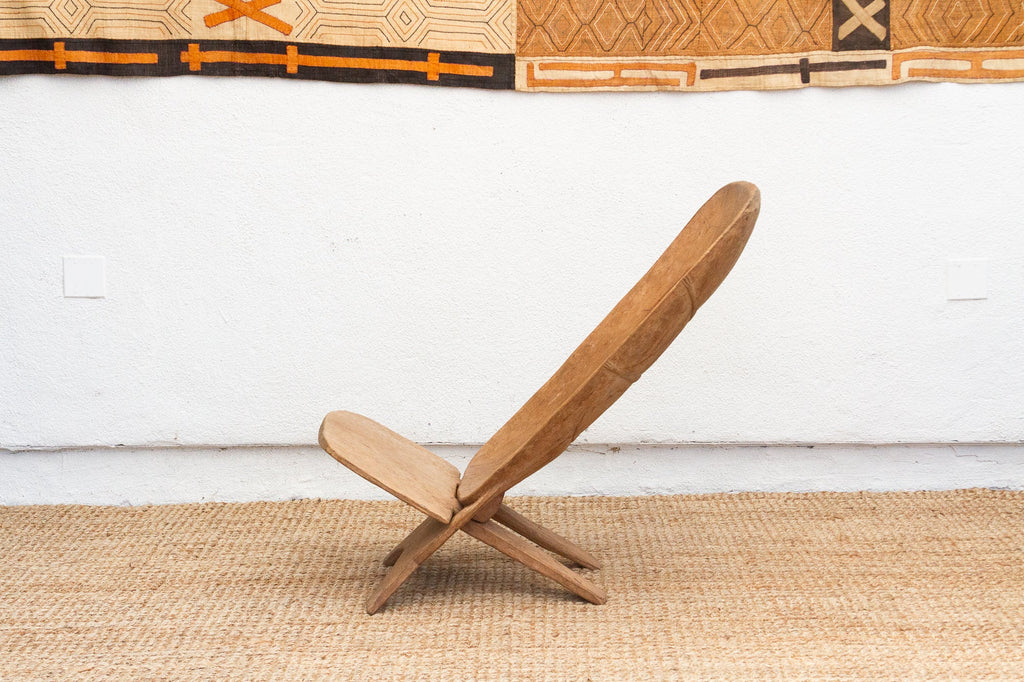 Rustic Outdoor African Kente Folding Chair