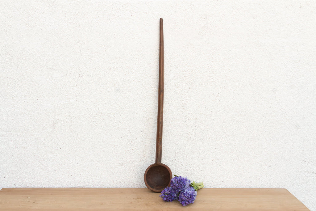 Deep Bowl Vintage Wooden Ladle (Trade)
