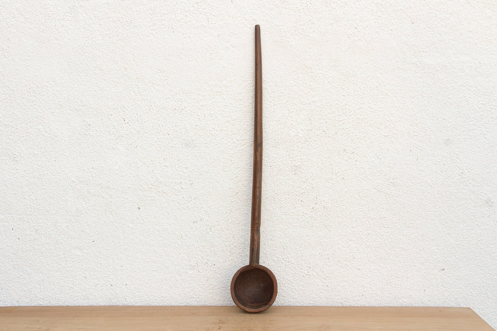 Deep Bowl Vintage Wooden Ladle (Trade)