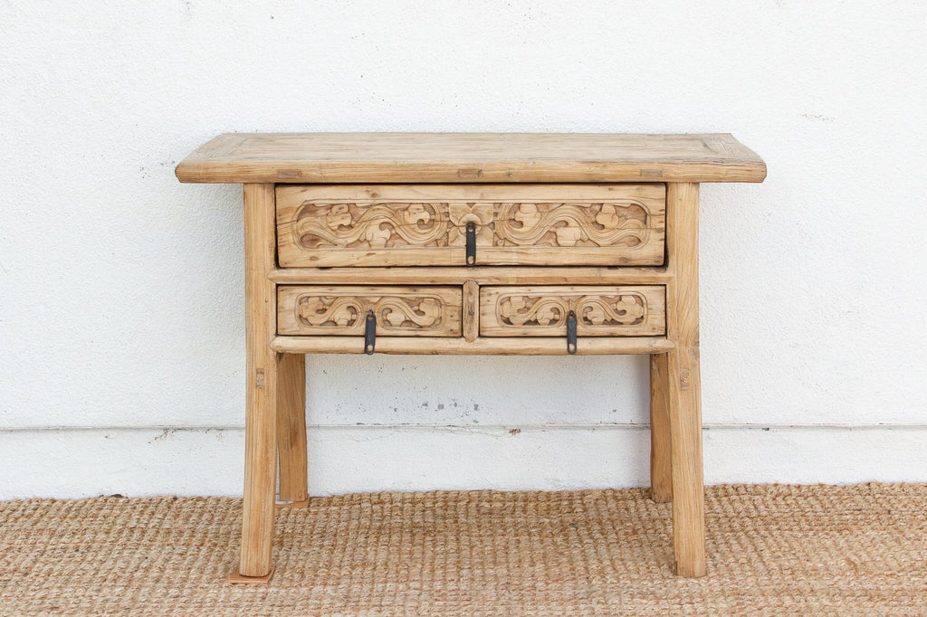 Antique Scholar Carved Console Table