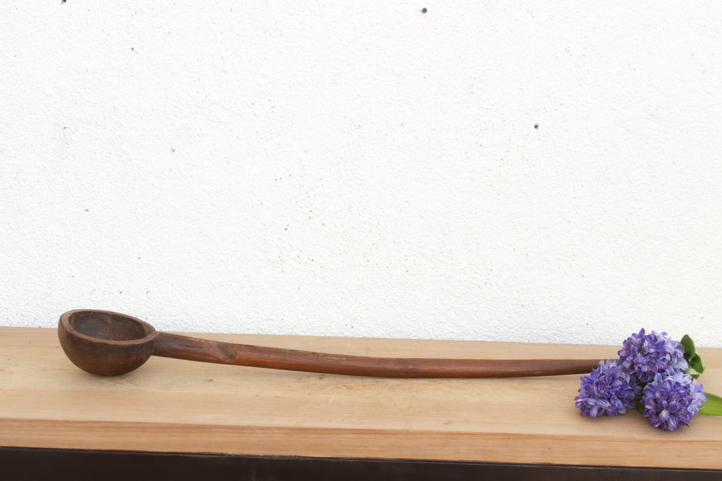 Deep Bowl Vintage Wooden Ladle (Trade)