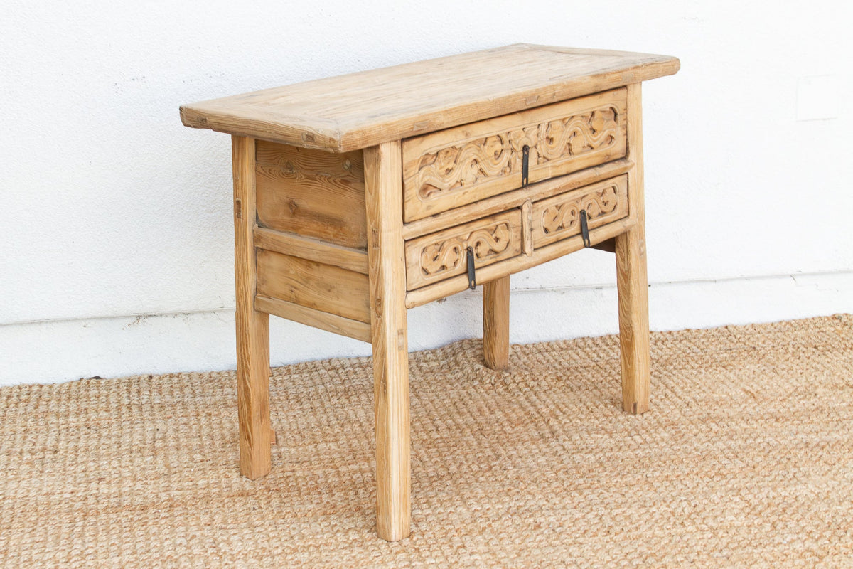Antique Scholar Carved Console Table