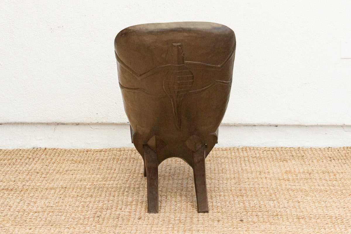 Patinated Brown Senufo Ceremonial Club Chair