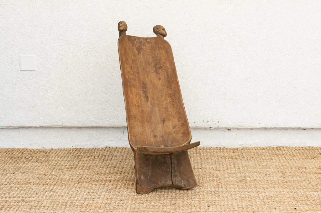 Ceremonial Carved Wood African Folding Chair
