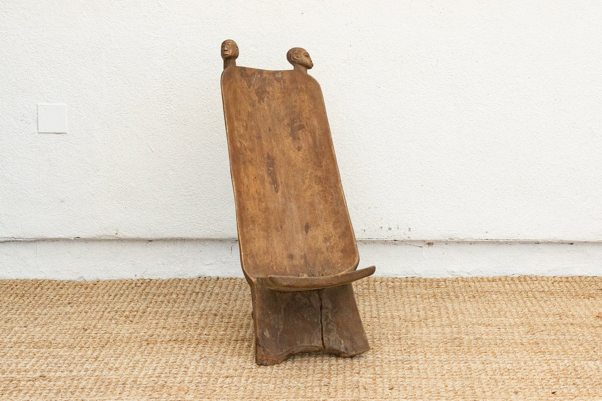 Ceremonial Carved Wood African Folding Chair