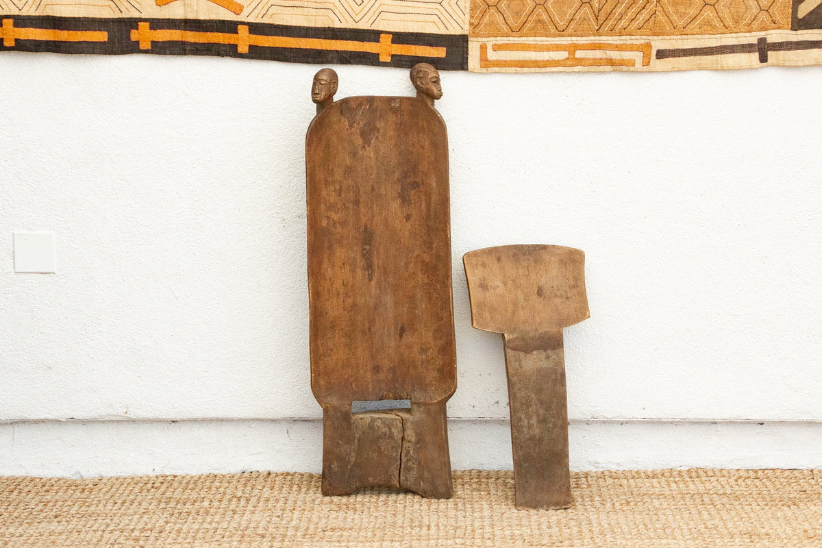Ceremonial Carved Wood African Folding Chair