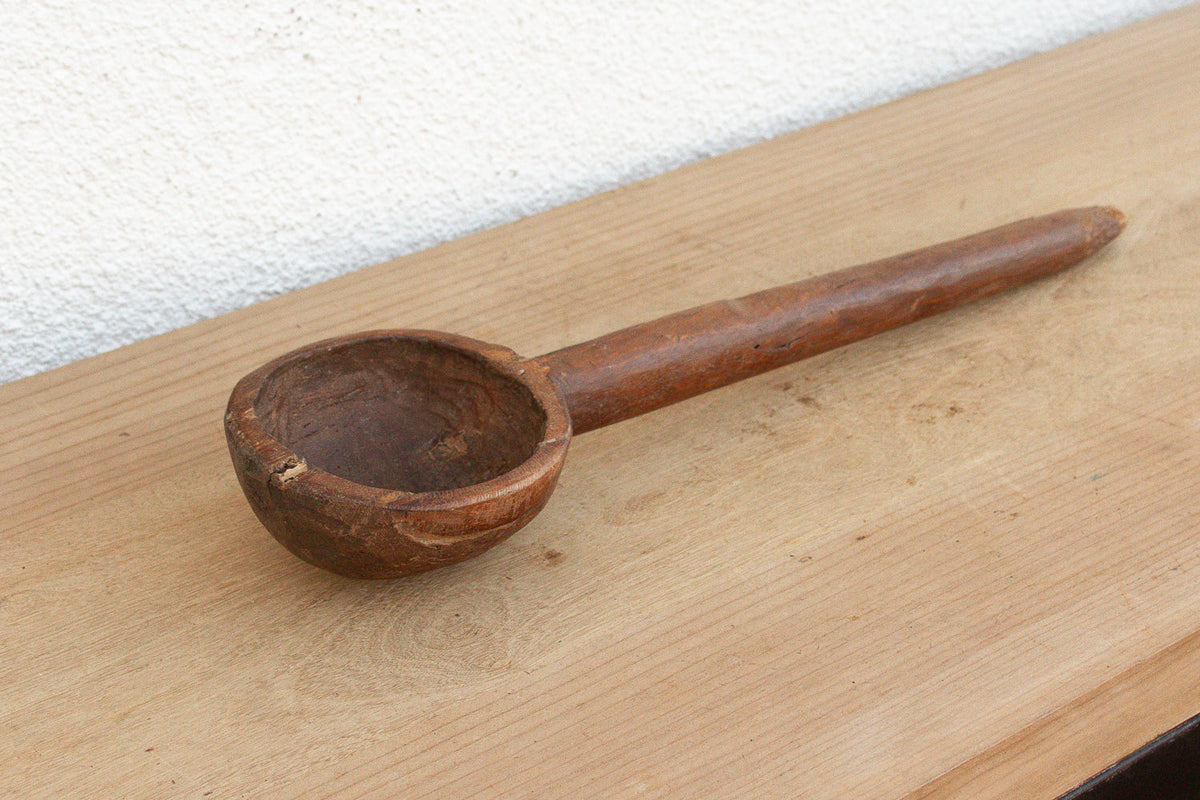 Primitive Folk Art Wooden Scoop