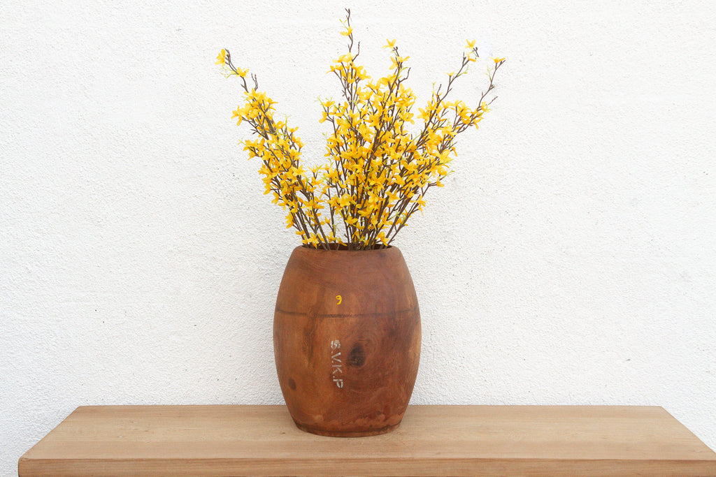 16" Tall Antique Market Wood Pot (Trade)